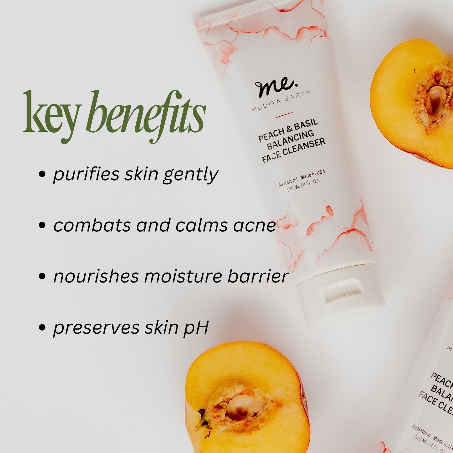 Peach & Basil Balancing Face Cleanser